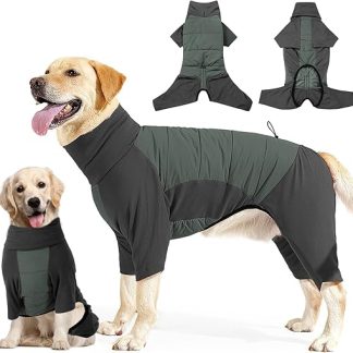 Dog Coat Winter, Winter Dog Coat with Legs, Winter Overall for Dogs, Waterproof Dog Coat, Dog Coat with Legs, Warm Dog Jumper Fleece, for Small, Medium and Large Dogs (M)