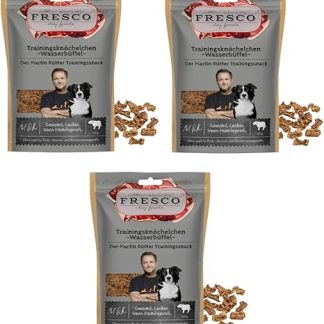 Fresco Martin Rütter Training Ankle Water Buffalo | Pack of 3 | 3 x 150 g | Supplementary Food for Dogs | Natural Monoprotein Snack Made from Pure Water Buffalo Meat
