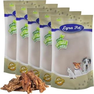 Lyra Pet® 5 kg Beef Lungs, Natural Chew Snack, Teeth Cleaning, Protein Treats for All Dogs, Long Chewing Enjoyment, Dried Chew Items, Gently Dried