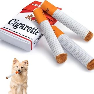 Wdmiya Funny Dog Toy Cigarette Squeaky, Giggle Cigarette Shaped Toy for Dogs Puppies, Plush Dog Toy for Small Large Dogs, Interactive Dogs