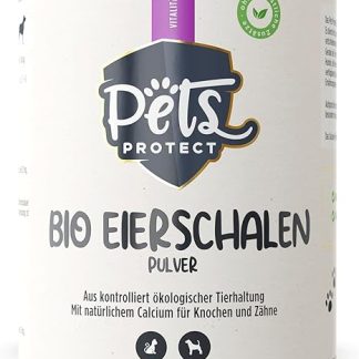 Organic Eggshell Powder for Dogs and Cats, Natural Calcium Source to Support Bones and Teeth, Food & Barf Additive, Particularly High Bioavailability, 200 g, Made in Germany