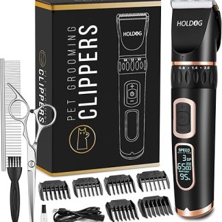 Dog Clippers Professional High Performance Electric Clippers 3-Speed Low Noise Powerful Wireless Suitable for Large Small Cats and Dogs