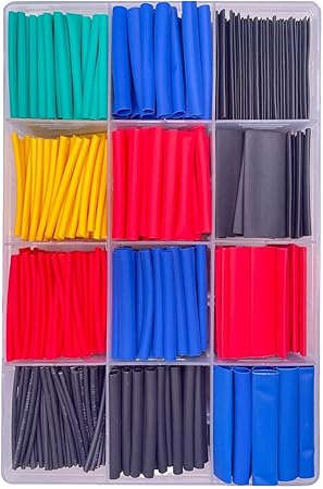 Heat Shrink Tubing, Cable Sleeving Wrap, 8 Size Assorted Heat Kit, 328 Pieces 1.57 Inch Portable Insulation Tubing, Industrial Grade Wire Protection for Electrical Cables