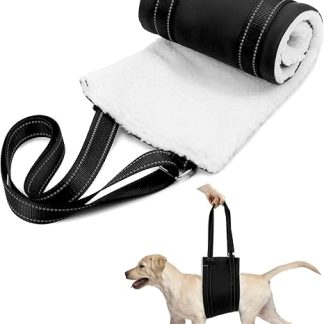 QWORK® Adjustable Dog Harness (L), Dog Carrying Aid Carrying Strap Dog Rear Lift Support Harness for Disabled, Injured, Elderly Dogs