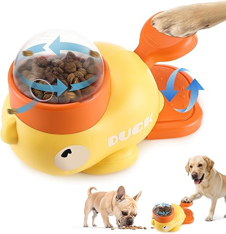 Zikenis Slow Feeder Dog in Duck Shape, Dog Interaction Treats Feeder, Interactive Dog Toy, Intelligence Toy for Dogs with Slow Feeder, for Pet Feeder, Unleash Fun
