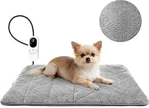 Mora Pets Electric Blanket Cat Heat Blanket for Cats Dogs Heating Mat 56 x 40.5 cm, 9-Way Heating (30-60 °C) with 5 Timer Modes, Heating Pad for Pets, Buy-Safe Cable, Washable, Overheating Protection