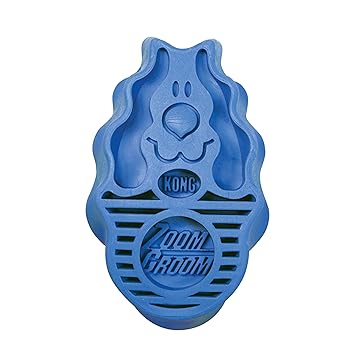 KONG ZoomGroom - Dog Grooming & Shampooing Brush - For Large Dogs (Blue)