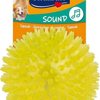 Vitakraft Hedgehog Ball Dog Toy, Durable Dog Toy with Squeaker, Made of Thermoplastic Rubber, Promotes Gum Circulation (1 Piece)