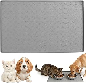 Bowl Mat Dog Cat Feeding Mat for Pets Silicone Dog Bowl Mat Cat Food Silicone Mat Feeding Bowl Dog Bowl Mat Waterproof Feeding Mat Dog Non-Slip Cat Mat Food
