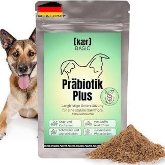 Kaer Basic Prebiotic Plus for Dogs - for Clogged Glands, Feces, Itching, Paw Licking & Heartburn, with Natural Fibre to Strengthen the Intestinal Flora - 200 g Powder