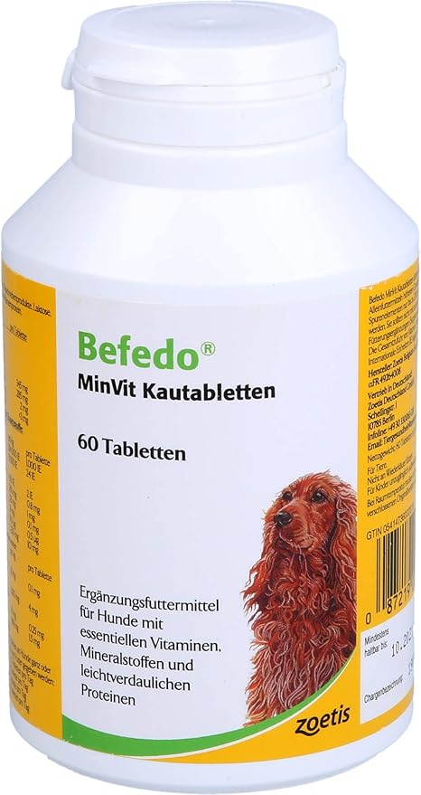 Zoetis - Befedo Minvit Chewable Tablets for Dogs 60 Tablets Pack of 1 x 0.21 kg