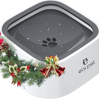 Elspet Water Bowl for Dogs: 1 L Leak-Proof, Non-Slip Travel Drinking Bowl for Pets, Cats, Dogs Anti-Slobber Water Dispenser for Indoor and Outdoor Use, Car