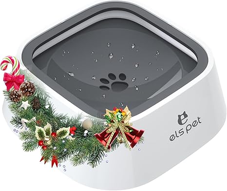 Elspet Water Bowl for Dogs: 1 L Leak-Proof, Non-Slip Travel Drinking Bowl for Pets, Cats, Dogs Anti-Slobber Water Dispenser for Indoor and Outdoor Use, Car