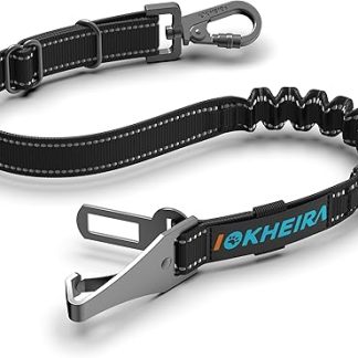 Iokheira 3-in-1 Dog Safety Harness, Adjustable with Universal Plug & Fastening to the Locking Rod, Dog Safety Belt for All Breeds and Cars