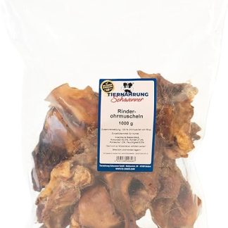 Tiernahrung Schwenner Dried Cattle Ear Cups - Dog Treats - Chew Bone and Dental Care Dog - 1 kg Dog Chew Item