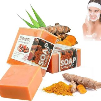 Waterfalls Turmeric Brightening Soap, Waterfalls Turmeric Soap, Kojic Acid Turmeric Soap, Waterfalls Turmeric Honey Soap Bar, Turmeric Soap for Face, Turmeric Soap for Skin Lightening (3 Pieces)