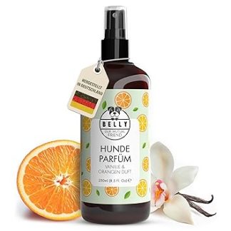 Belly® Dog Perfume - Fragrance Spray for Dogs & Puppies - 250 ml - Perfume for Dogs with Vanilla & Orange - Spray Against Odour - pH Neutral - Grooming & Dog Care