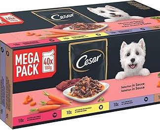 CESAR® Portionsbeutel Multipack Mega Pack Selektion in Sauce 4 Varietäten 40x100g
