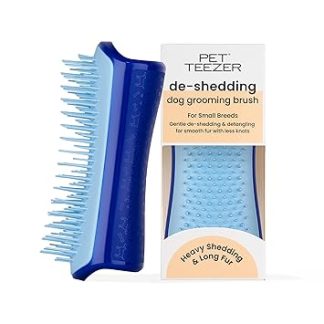 Tangle Teezer Pet Teezer Pet Grooming Brush for Small Dogs - Dog Brush for Dry or Bath Use - The Perfect Brush for Dogs - Dark Blue & Light Blue