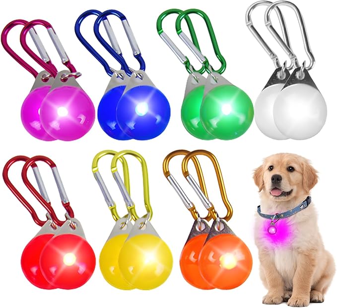 HOSPAOP LED Light Pendant for Dogs, Pack of 14 Safety Light Dog Light with 3 Light Modes, Flashing Light for Dog Collar, Kids School Bag, Cats, Joggers