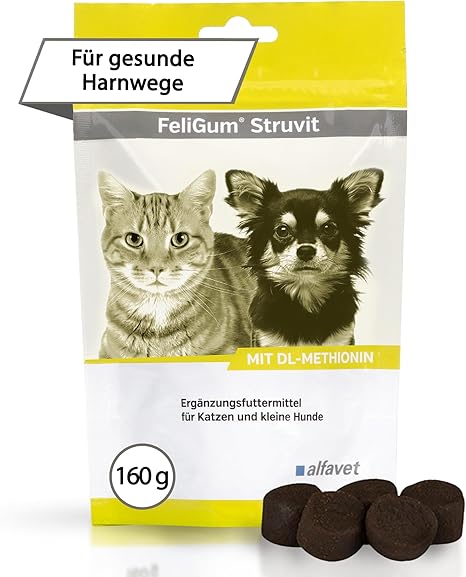 alfavet Feligum Struvite Chew Drops for Dissolving Struvite Stones, Cats and Small Dogs, 160 g