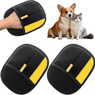JFMANMSDS Pack of 2 Pet Hair Remover Glove, Double-Sided Grooming Gloves for Pets, Reusable Static Pet Hair Removal Gloves, Washable and Reusable