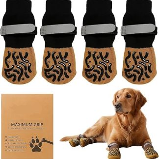 PjuQow 4 Dog Shoes Outdoor Dog Shoes Paw Protection Outdoor Non-Slip Socks Dog Shoes for Dogs Dog Clothing & Accessories Dog Socks