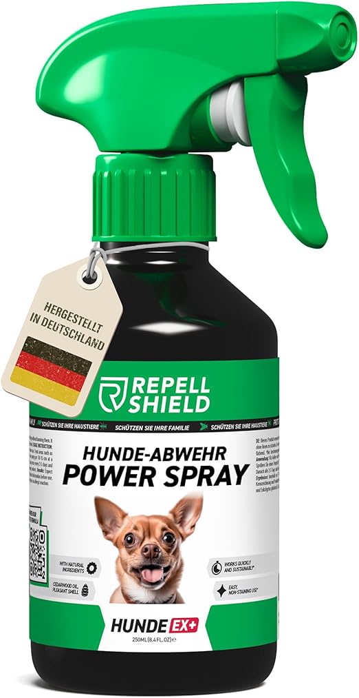 RepellShield® Dog Repellent Spray – 250 ml – Non-Colouring – Dog Repellent Spray for Training & Education – Bitter Spray Dog for Deterrent Against Chewing & Biting Furniture – Dog Deterrent