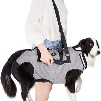 Ownpets Carrying Aid Harness, Lifting Harness for Large Dogs, Sling for Large Dogs, Full Body Harness, Dog Carry Bag with Shoulder Strap, Soft, Waterproof, Adjustable, Grey, XXL