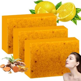 Turmeric Soap, Handmade Turmeric Soap, Lemon Turmeric Kojic Acid Soap, Skin Whitening Turmeric Bath Soap, Deep Cleansing Soap for Men and Women