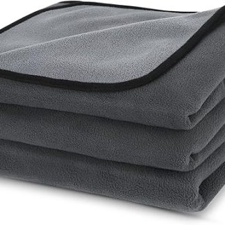 PETTOM Waterproof Dog Blanket, 152 x 127 cm, Soft Dog Blanket for Large and Small Dogs, Protective Blanket for Sofa, Bed, Car Seat, Furniture, Washable at 30°C (L, Grey)