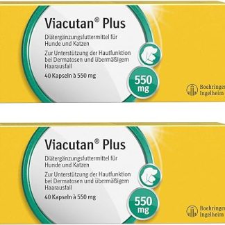 Boehringer Ingelheim Viacutan Plus - for Skin Problems Double Pack - 2 x 40 Capsules of 550 mg