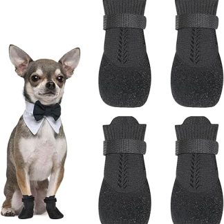 Pack of 4 Dog Shoes Paw Protection Dog Shoes Outdoor Breathable Dog Shoes Dog Socks Non-Slip for Feet with a Width of Approx. 3.7 cm S