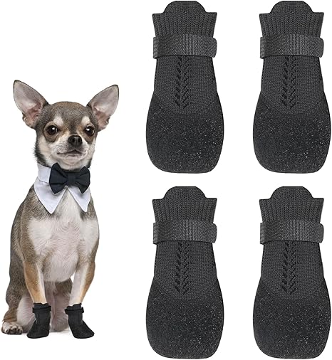 Pack of 4 Dog Shoes Paw Protection Dog Shoes Outdoor Breathable Dog Shoes Dog Socks Non-Slip for Feet with a Width of Approx. 3.7 cm S