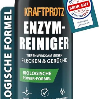 Enzyme Cleaner - Odour Remover & Stain Remover Spray 750 ml - Deep Pore & Organic - For Sofa, Carpet, Mattress, Car & Household - Against Dirt, Sweat, Odours & Animal Marks - KRAFTPROTZ
