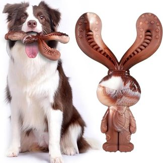 Mapneng Indestructible Dog Toy for Aggressive Chewers, Durable Nylon Chew Toy for Large and Medium Dogs (Rabbit)