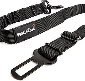 Rudelkönig Dog Car Seat Belt - Elastic Seat Belt - Fully Adjustable - Suitable for All Car Types, 60 - 80 cm