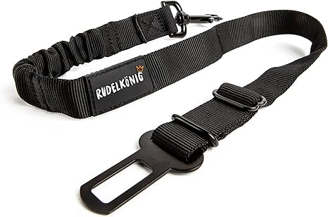 Rudelkönig Dog Car Seat Belt - Elastic Seat Belt - Fully Adjustable - Suitable for All Car Types, 60 - 80 cm