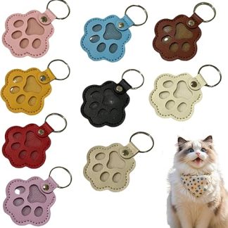 VVQWCY 9 Pcs Pet Hair Key Chains Pet Hair Pendant Leather Key Fob Reminder Your Pet