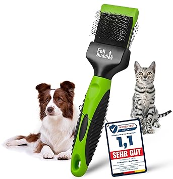 FellBuddies® Flexible Slicker Brush for Dogs - Professional Dog Brush for Loosening Knots and Tangles | Gentle Grooming