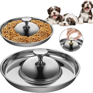 Pack of 2 Stainless Steel Puppy Bowls, Dog Bowls, Puppies, Dog Food, Water Bowl, Slow Feeding Weaning Bowl for Small Dogs, Cats, Pets