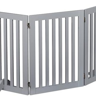 Relaxdays Freestanding Safety Gate H 70 x W 154 cm with Feet Dogs Folding Door Gate Grey