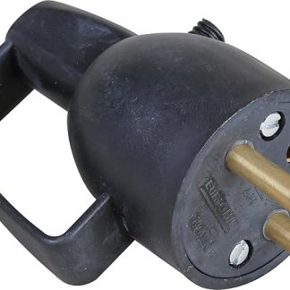 EUR'OHM Fiche 16A 2P+T à coiffe + anneau Couleur Noir - Interrupteur et prise
