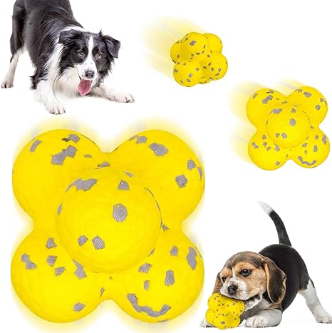 Jadyon Dog Toy Indestructible, Dog Ball Indestructible for Aggressive Chewers, Dog Ball, Puppy Toy, Ball Wicked Ball, Dog Ball, Interactive Dog Ball for Medium, Small Dogs and Puppies