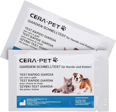 Cera-Pet 2 x Giardia Quick Test for Dogs and Cats for Diarrhoea I Reliable Detection of Intestinal Parasites (Giardia Antigen)