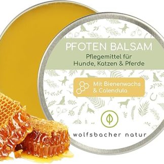 Paw Balm with Beeswax for Dogs and Cats, Noticeably Softer Paws, 100% Natural Ingredients, Nourishes Cracked and Brittle Paws in Winter, Nose Balm without Perfume