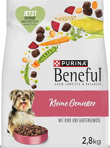 Beneful Kleine Genießer Dry Dog Food for Small Breeds with Beef Pack of 4 (4 x 2.8 kg)