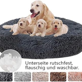 Fluffy Dog Bed, Round Pet Bed, Doughnut Cat Bed, Washable, Cuddly Dog Bed for Cats and Dogs (Diameter 50 - 120 cm / 7 Sizes)