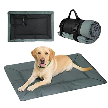 JIAMIAN Dog Blanket for Travel, Dog Blanket for Foldable, Dog Blanket, Waterproof, Orthopaedic Dog Bed, Indoor and Outdoor, Large and Medium Dogs (Grey)
