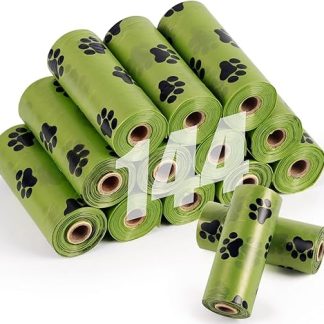 AMFUN Dog Waste Bags, 12 Rolls of 144 Leak-proof Waste Bags, Dog Waste Bags Rolls, Dog Bags Refill, Green